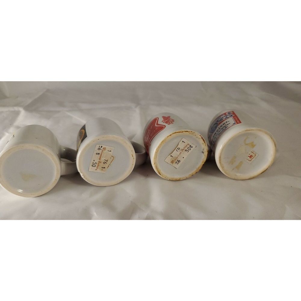 Beer Mugs Shot Glasses Lot of 4 Barware Budweiser Miller Strohs Michelob Mancave - Picture 12 of 12